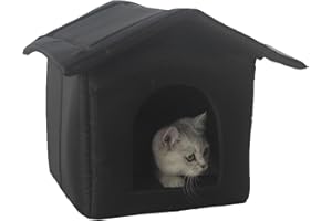 pologmase Niches À Chat Extérieur, Abri Pour Maison Imperméable, Cabane De Tente Nid Chats Petits, Tissu Oxford Chaud Extérieur Igloo Lit Animaux Petit