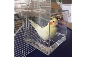 Linsition Bird Bathtub Hanging Bird Cage | Hanging Bird Bathtub Cube Bird Bath Box | Birds Canaries Larks Parrots Cockatoos Inseparable Parrots Bathroom
