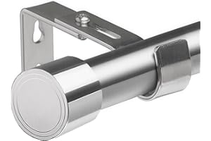 AIITOMG Barras de cortina palo cortina extensible barras cortinas para cortinas para salón dormitorio cocina 72-220 cm (plata Φ25 mm)