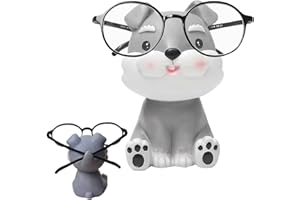 Bootoow Soporte de gafas con forma de perro Creativo Porta Gafas para Hombres Mujeres Soporte de gafas de resina Oficina Casa Decoración Ornamento para automóvil(Schnauzer)