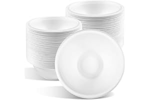 UieaMsio - Tazones desechables, vajilla desechables, cuencos desechables, ecológicos, cuencos desechables, biodegradables, para llenar sopa, frutas, aperitivos para entretener a tus invitados