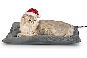 Petace Tappetino Riscaldante per Gatti da Esterno, Cuscinetto Riscaldante Morbido con Cavo in Acciaio, Riscaldatori da Esterno per Gatti e Cani, 40 x 50 cm, 40 Watt