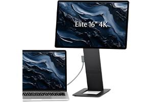 SOTSU FlipAction Elite 16 tum Portable Monitor, 4K UHD 3840x2400, Bärbar Skärm för Laptop, Extra Skärm, USB-C 65W & Mini-HDMI