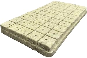 Alacritua Steinwolle Steinwolle Wachstumswürfel, Starterblätter, Hydrokultur-Würfel, bodenlose Anzuchtkompresse für Stecklingen, Klonen, Pflanzenvermehrung, Samen,50 Stück