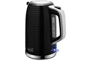 Swan SK19034BLK Wave Cordless Kettle, Fast Boil, Boil Dry Protection and Automatic Shut-Off, 360-Degree Base, Removable Limescale Filter, 1.7 Litres, 3000W, Black
