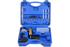 DAYUAN Vacuum Pump Brake Pump Tester Set Vacuum Gauge and Brake Bleeder Kit for Car with Adapters Housing Metal Handle