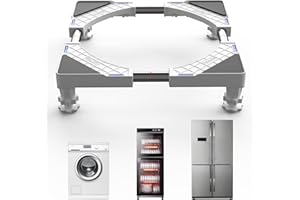 DEWEL waschmaschinen untergestell,podest für waschmaschine und trockner,Geeignet für Kühlschränke,Waschmaschinen,Gefrierschränke, Schränke und statische Haushaltsgeräte(Verstellbare Breite 46–65 cm)