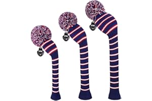 Scott Edward Set di 3 coperture per Mazze da Golf in Maglia per Driver Fairway Wood & Hybrid con Etichetta con Numero Rotante