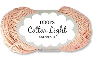 Frida's Wollhaus Drops Cotton Light Fil de coton mélangé pour tricot et crochet - 50 g - 33 couleurs (40 - Pêche clair)