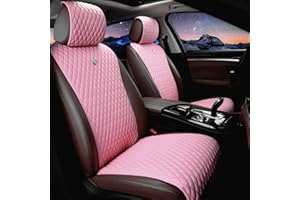 Menifomory Universal Seat Covers for Cars Leather Seat Cover Pink Car Seat Cover 2/3 Covered 11PCS Fit Car/Auto/Truck/Suv (A-Pink)