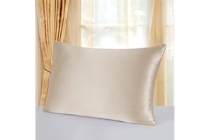 townssilk Taie d'oreiller en Soie,100% Naturelle de mûrier 19 Momme,Deux côtés en Soie Certifiée Oeko-Tex-Bienfaits Cheveux et Peau,hypoallergénique,1 unité,50x70cm,Taupe