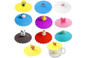 WTUGJEP 10 piezas Tapa de taza de silicona de, cubierta de vidrio de silicona, cubierta de taza colorida, para taza de cerveza de café, vasos para beber en el hogar y la oficina