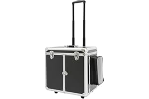 PANFUDONGK Fußpflege Koffer Silber Tragfähigkeit 50 kg Werkzeug Organizer mit 2 Räder 4 Schlüssel für mobile Fußpflege und professionelle Anwendungen ideal für Fußpfleger und Maniküristen (Sibler und Schwarz)