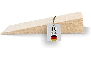 haggiy Cale en bois dur - Set de cales en bois - Cales en hêtre naturel - Butoir de porte - Idéal pour les meubles, le montage, le bricolage - (LxLxH) 65 x 20 x 12 mm (10 Pcs.)