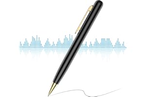 DCOLOR 32GB Digitales Diktiergerät - Aufnahmegerät mit Schreibfunktion[ Schwarzes Gold], 400 Stunden Audio Abhörgerät mit Mikrofon & Abspielen, USB Abhörgeräte zum Interview Vorlesungen