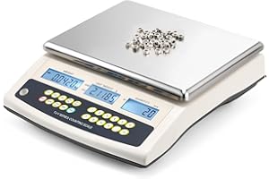 Bonvoisin Bilancia di Conteggio Digitale 30 kg x 1 g - Bilancia Industriale Multifunzione con Tara, Conteggio, Allarme - Uscita Dati RS232 - Batteria Ricaricabile - Per Parti e Monete