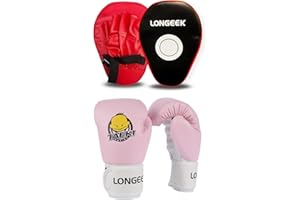 Longeek Gants de Combat de Boxe,Gants d'entraînement de Boxe Gants de Boxe Enfant 3 à 15 Ans Sac de Frappe,Kickboxing, Muay Thai, MMA,4-6 oz Junior Boxing Gloves