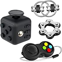 Milifox Fidget Toys, Fidget Toy Cube For Adults Kids, 12 Sided Stress Cube Silent ADHD Toys Anxiety Relief, Black Red