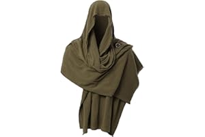 GRACEART Shawl Scarf Hood Sash Cowl Medieval Wizard Mage Costume Wrap Cloak With Brooch Pin