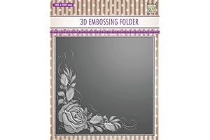 Nellie's Choice Prägeschablone - 3D Embossing Folder Rose Corner 150x150mm