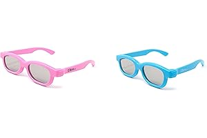 Ultra 1 Light Blue 1 Pink Childrens Passive 3D Glasses Kids for Use with all Passive TVs Cinema Projectors and RealD Films Movies Circular Polarised 3D Glasses Passive Kids Movies Cinema 3D Glasses