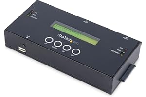 StarTech.com Duplicateur et Effaceur de Disques Durs Autonome 1:1, Cloneur/Copieur de Disques Durs SAS et SATA, Duplicateur et Nettoyeur de HDD, Écran LCD, Conforme à la Norme TAA (SATSASDUPE11)