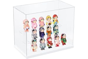 Nynelly Caja de presentación de 3 Niveles de acrílico Transparente, escaparate a Prueba de Polvo para Figuras de acción, Juguetes de colección, Blanco, 12,6" Lx7 Wx10 H