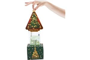 RUNMEIHE Joyeux Noël Tirelire for Cadeau Cash d'argent, Amusante Caisse Argent pour Femmes et Hommes Surprise, Nouveauté Tiroir-Caisse DIY Arbre de Noël Cake avec Carte à Tirer pour Epouse Petite Amie Mère