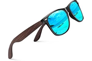 CGID Lunettes de Soleil en Bois Polarisées Homme Femme UV400
