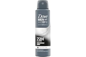 Dove Men+Care Advanced Anti-Transpirant Invisible Dry Aerosol contra las huellas blancas protege 72 horas del olor corporal y el sudor, 150 ml, 1 unidad