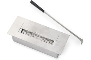 NORBE| Bruciatore regolabile per Caminetto a Bioetanolo| Bruciatore Acciao Inox 1,5 litri| Strumento Controllo ed estinzione Fiamma| Serbatoio biocamino certificato TUV | inodore combustione sicura