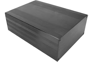 LANTRO JS Aluminum Cooling Enclosure Case, Black Split Type Aluminum Cooling Case Enclosure, DIY Electronic Project Enclosure(68x145x200mm/2.7x5.7x7.9in)