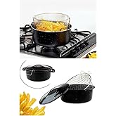 abnturk Sosis Patates Kabak Patlıcan Kızartma Tenceresi Frit&ouml;z Emaye Tencere 24Cm, brc200407092025