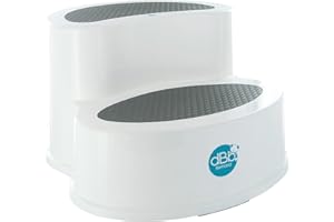 dBb Remond - Marchepied Enfant Base Antidérapante - 2 Marches Recouvertes de Caoutchouc - Tabouret Enfant - À Partir de 24 mois - Sécurité et Stabilité - H21 x P37 x l32 cm - Blanc