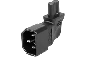 JSADZKJ IEC 320 C14 to C7 Power Adapter C14 Male to C7 Figure 8 Female Right Angle Power Adapter Connector Standard AC Extender Power Adapter 250V 2.5A Laptop PC Power Angled Adapter
