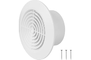 Repa Market 4 Inch / 100 mm White Plastic Round Air Vent Cover with Guard Mesh – Ceiling Vent Cover - HVAC Indoor Outdoor Intake/Exhaust Vent Duct Cover – Air Conditioning Soffit Ventilation Grilles
