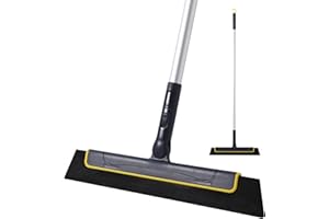 Yocada Floor Squeegee Broom, Perfect for Shower, Bathroom, Kitchen, Home, Tiles, Pet Hair, Marble, Glass, Window, Water Foam, 38 Inch Long, Adjustable, Removable Handle, Anti-Static