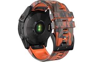 Bandkids 26mm Tarnarmband für Garmin Fenix 6X Pro,Fenix 5X,Fenix 6X,Fenix 7X,Tactix Delta,Weiches Silikon,Quickfit Sport Armband für Fenix 5X Plus/Fenix 3/3 HR/Enduro