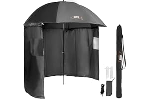 BAT Tackle Angelschirm mit Seitenwand | Inkl. Heringe und Abspannleinen | Schirmzelt | Windschutz | Regenschirm