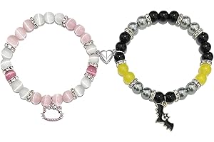 RIXERKOC Braccialetti di amicizia abbinati per coppie di migliori amici, braccialetti di fascino di Spider Kitty, regali di gioielleria per San Valentino e Halloween