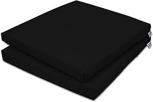 ‎ROLLMAYER Rollmayer Set of 2 Chair Cushions, Seat Cushions for the Home and Garden, Vivid Collection (Black 34, 40x40x4cm)
