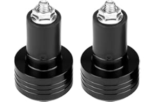 Kierownica motocykla Yctze, para uniwersalnych aluminiowych uchwytów motocyklowych 22 mm Końcówki wtyczki balansu masy (czarna)