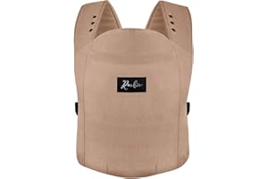 ROOKIE Baby Trage Premium - Quick & Easy to Put on - Comfortable Baby Carrier for Newborns from Birth to 15 kg - Baby Carrier Made of Organic Cotton (Lattte)