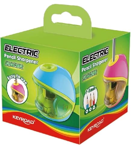 Temperamatite elettrico per bambini, resistente, 6-8 mm, JIJICZ a batteria alimentata, mini temperamatite automatico senza fili con contenitore per casa, ufficio, bambini, insegnanti, artisti, rosa