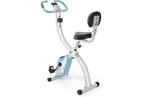 Ultrasport F-Bike Cyclette da Casa Pieghevole I Cyclette Pieghevole da Casa fino a 130 KG con Sella Extra Confortevole, LCD Display e Sensori delle Pulsazioni, Cyclette da Camera