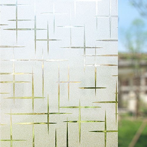 Rabbitgoo Anti-UV 3D statisch haftend Fensterfolie Dekofolie Sichtschutzfolie Fensterschutzfolie 44.5cm*200cm - 2