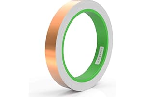 LLPT Kupferband Selbstklebend/Abschirmband Kupferfolienband | für EMI-Abschirmung Buntglasschaltung Craft Elektrische Reparatur Klebstoff kupferklebebänder(CF130) | 13 mm x 10 m