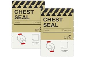 RHINO RESCUE Vent Chest Seal, Vendaje de Trauma de Emergencia, Kit de Primeros Auxilios, Embalaje Estéril (2 PCS)