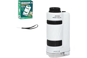 ANEI Kids Portable Microscope,60X - 180X Pocket Handheld Microscope Mini Microscope with LED Light High Definition Pocket Microscope for Kids Gift,Educational Toy,Preschool Home Study