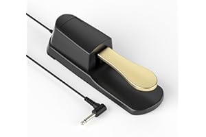 QURZOU Universal Sustain Piano Foot Pedal for MIDI Keyboards, Digital Pianos, Yamaha, Roland and More